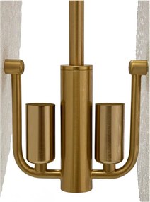 Висящо осветително тяло в златист цвят със стъклен абажур Glass – Mauro Ferretti