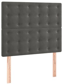 3116797 vidaXL Горни табли за легло, 2 бр, тъмносиви, 80x5x78/88 см кадифе