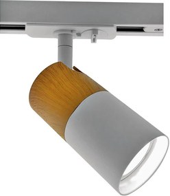 Спот за релсов монтаж WOODY, бял, 1хGU10