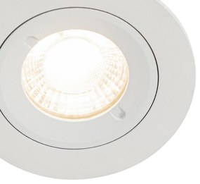Комплект от 12 вградени прожектора бели кръгли GU10 50mm IP44 - Xena
