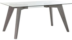 Трапезна маса DKD Home Decor Кристал Сив Прозрачен MDF (160 x 90 x 75 cm)