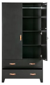 Гардероб от черен бор 94x180 cm Dian - WOOOD