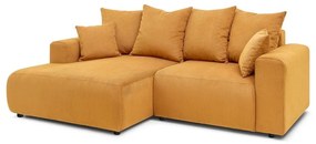 Кадифен ъглов диван в цвят жълта охра Enjoy – Bobochic Paris