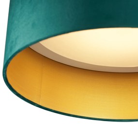 Модерна таванна лампа зелен кадифе 40 см вкл. LED 3-степенно димиране - Sue