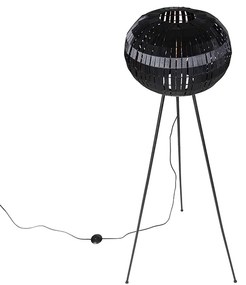 Модерна подова лампа триножник черна - Zoë