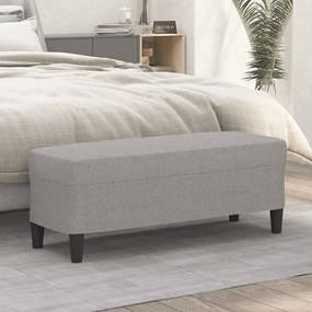 349407 vidaXL Пейка, светлосива, 100x35x41 см, плат