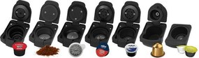 Втора ръка: Еспресо машина 7в1 Crown CCM-1530B, 1400 W, 20 bar, 0.9 л, 7 адаптера, LED индикатори, Контрол дължината на кафето, Черен