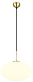 Бяло и златисто висящо осветително тяло със стъклен абажур ø 40 cm Fomento – Trio
