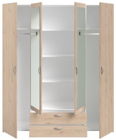 Гардероб Dorm 4-door с огледало-Fusiko