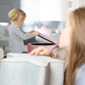 Светлорозов кадифен бебешки пуф Lil Sofa - Roba