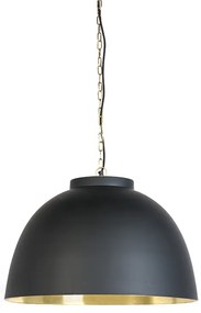 Висяща лампа черна с месингов интериор 60 см - Hoodi