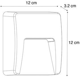 Комплект от 2 черни квадратни външни стенни лампи с LED IP65 - Gem
