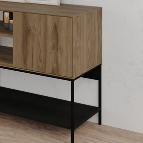 Черно-естествен скрин от декор от дъб 180x80x40 cm Amira – Marckeric