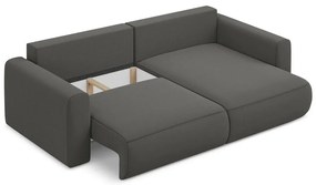 Тъмносив кадифен разтегателен ъглов диван с място за съхранение (десен ъгъл) Kapua – Makamii
