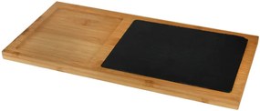 Бамбукова дъска за презентация с каменна плоча правоъгълна (BA-PL-SL-3818)