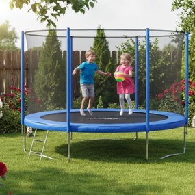 Градински батут за деца с предпазна мрежа и стълба 8FT - Ø 252 cm
