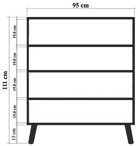 Шкафче от декор от дъб в естествен цвят 95x111 cm Multilux – Kalune Design