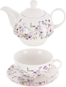 Бял/лилав порцеланов сервиз за чай Louka – Orion