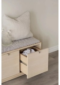 Сива/естествена стойка за обувки от декор от дъб за сядане Confetti – Rowico