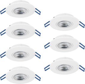 Eglo 300186 - Комплект от 7 вградени LED осветителни тела GEDREZ LED/4,9W/230V Ø 9 см бели