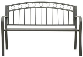319586 vidaXL Градинска пейка, сива, 120 см, стомана