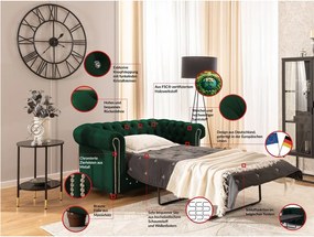 Зелен кадифен разтегателен диван 148 cm York Blik – Ropez