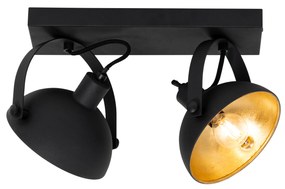 Индустриален плафон черен със злато 2-светлина регулируема - Magnax