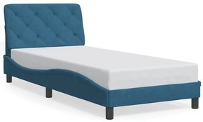 3207891 vidaXL Рамка за легло без матрак, синя, 80x200 см, кадифе