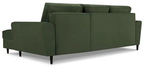 Зелен разтегателен ъглов диван с място за съхранение от рипсено кадифе (десен ъгъл) Kyoto – Cosmopolitan Design