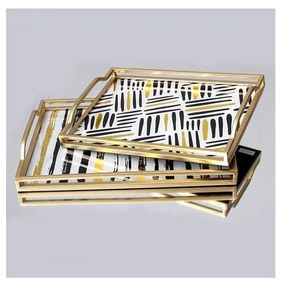 К-кт 2x Декоративен поднос 40x30/35x25 cm златист