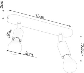 Черно метално осветително тяло за таван ø 6 cm Brando – Sollux