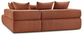 Теракотен шенилов ъглов диван (десен ъгъл/L форма) Whesley – Bobochic Paris