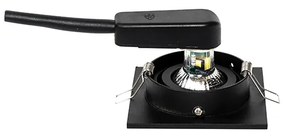 Комплект от 6 модерни вградени прожектора черни регулируеми - Club