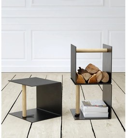 Черна декоративна метална кутия за съхранение от еко кожа 32x38x31 cm Bull – LIND DNA