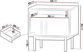 Нощно шкафче Alsy Reg-Тъмносив