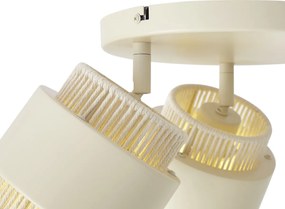 Модерен таванен прожектор бежов с въже 3 светлини въртящ се и накланящ се - Kora