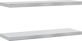 30283 vidaXL Стенни рафтове 2 бр 75x23,5 см сребристи неръждаема стомана