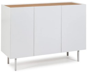 Бял нисък скрин от декор от дъб 110x85 cm Arista – Teulat