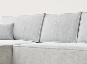 Светлосив шенилов сгъваем/с място за съхранение ъглов диван (ляв ъгъл) Maze – Maison de Rêve