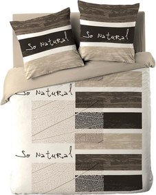 Кафяво двойно /удължено 3 части памучно спално бельо 240x220 cm So Natural – douceur d'intérieur