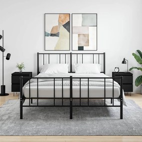 826879 vidaXL Нощни шкафчета, 2 бр, черни, 40x35x50 см, инженерно дърво
