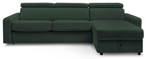 Тъмнозелен разтегателен ъглов диван (променлив) Monaco – Bobochic Paris