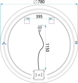 Огледало LED 80cm Modern