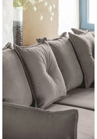 Светлокафяв велурен разтегателен диван (десен ъгъл) Lazy Lukka - Miuform