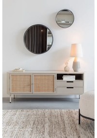 Кремава ратанова маса за телевизор 150x55 cm Amaya - White Label