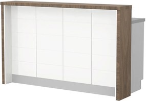 Островна кухненска пейка Hudson-Length: 160 cm.-White-Carini Wallnut