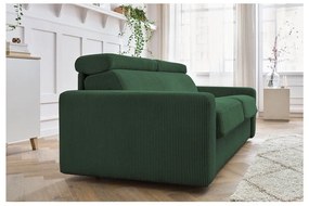 Тъмнозелен разтегателен диван от рипсено кадифе 215 cm Monaco – Bobochic Paris