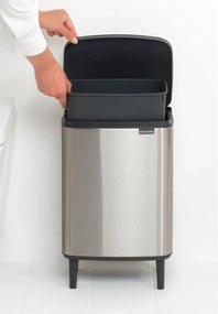 Кош за боклук Brabantia Bo Small Hi 1006642, 4 л, Плавно и безшумно отваряне, Противоплъзгаща основа, Устойчив на пръстови отпечатъци, Инокс/Мат