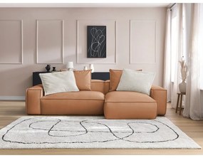 Кафяв ъглов диван от изкуствена кожа (променлив) Boheme – Bobochic Paris