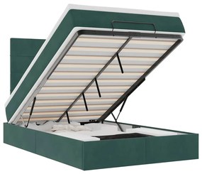 3313466 vidaXL Османска легло с матраци, тъмнозелено, 120x200 см, кадифе